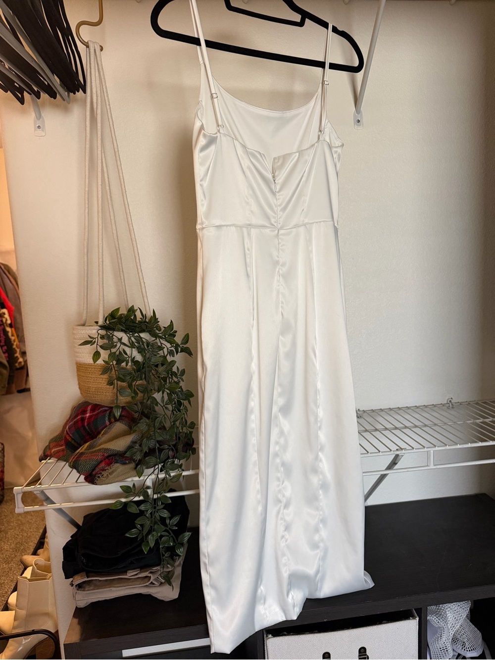 Amazon White Satin Midi Slip Dress - Picture 2 of 3